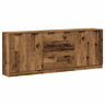 vidaXL Aparadores 3 pcs 60x30x70 cm derivados de madeira madeira velha