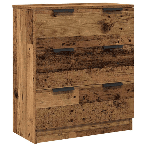 vidaXL Aparadores 3 pcs 60x30x70 cm derivados de madeira madeira velha