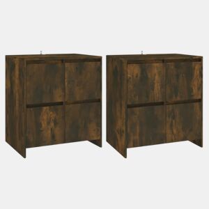 vidaXL Aparadores 2 pcs derivados de madeira carvalho fumado