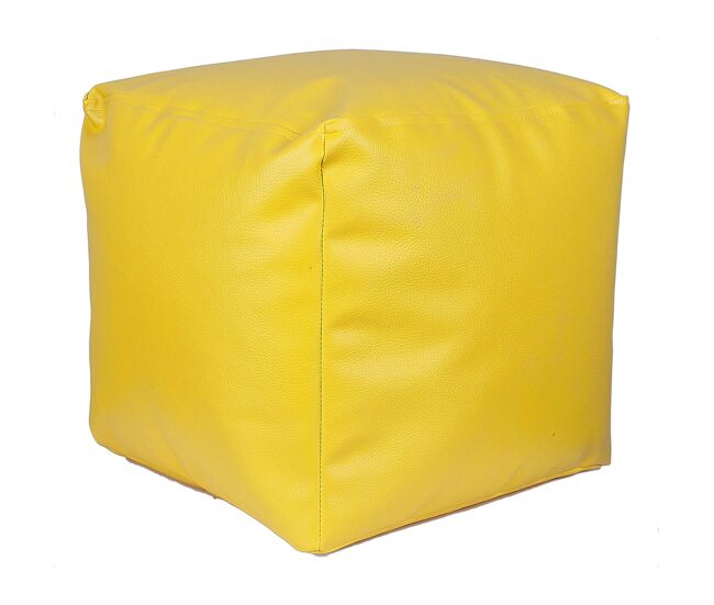Well home puff cuadrado ø40x40cm color amarillo - asiento acolchado y cómodo