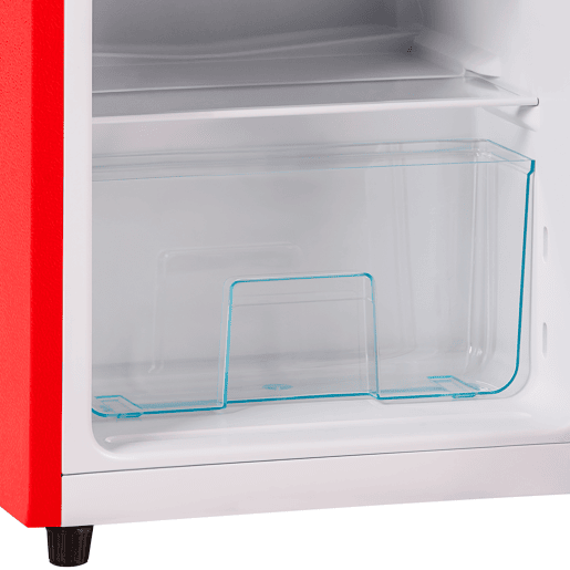 Frigorífico mini retro 88,8cm 60L de ferro e plástico com 2 portas e luz led,vermelho
