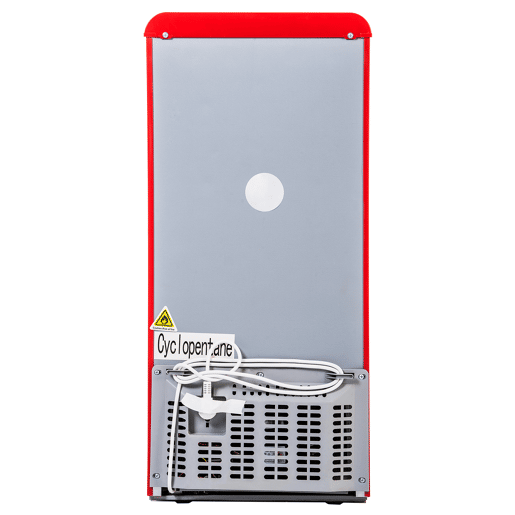 Frigorífico mini retro 88,8cm 60L de ferro e plástico com 2 portas e luz led,vermelho