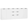 VidaXL 3 pcs aparadores derivados de madeira branco