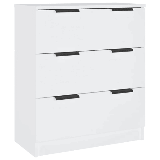 VidaXL 3 pcs aparadores derivados de madeira branco