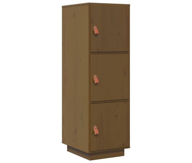 Vidaxl aparador alto madera maciza de pino marrón miel 34x40x108,5 cm