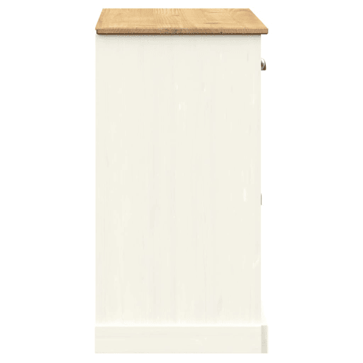 vidaXL Aparador com gavetas VIGO 113x40x75 cm pinho maciço branco vidaXL Aparador com gavetas VIGO 113x40x75 cm pinho maciço branco