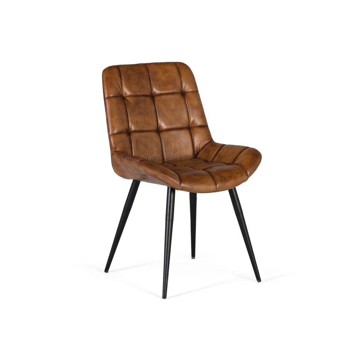 Esta silla tapizada en piel de color marrón aportan un aire suave y acogedor a cualquier espacio. el diseño de las sillas también está pensado para