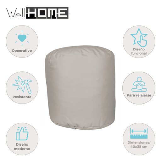 Saco de feijão redondo Well Home - assento acolchoado e confortável Saco de feijão redondo Well Home - assento acolchoado e confortável