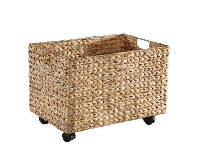 Baúl para juguetes con ruedas en jacinto de agua - l50 cm