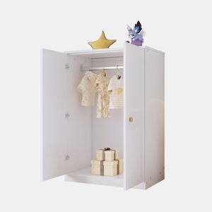 Roupeiro de MDF com barra de cabides e 2 portas de abrir,branco