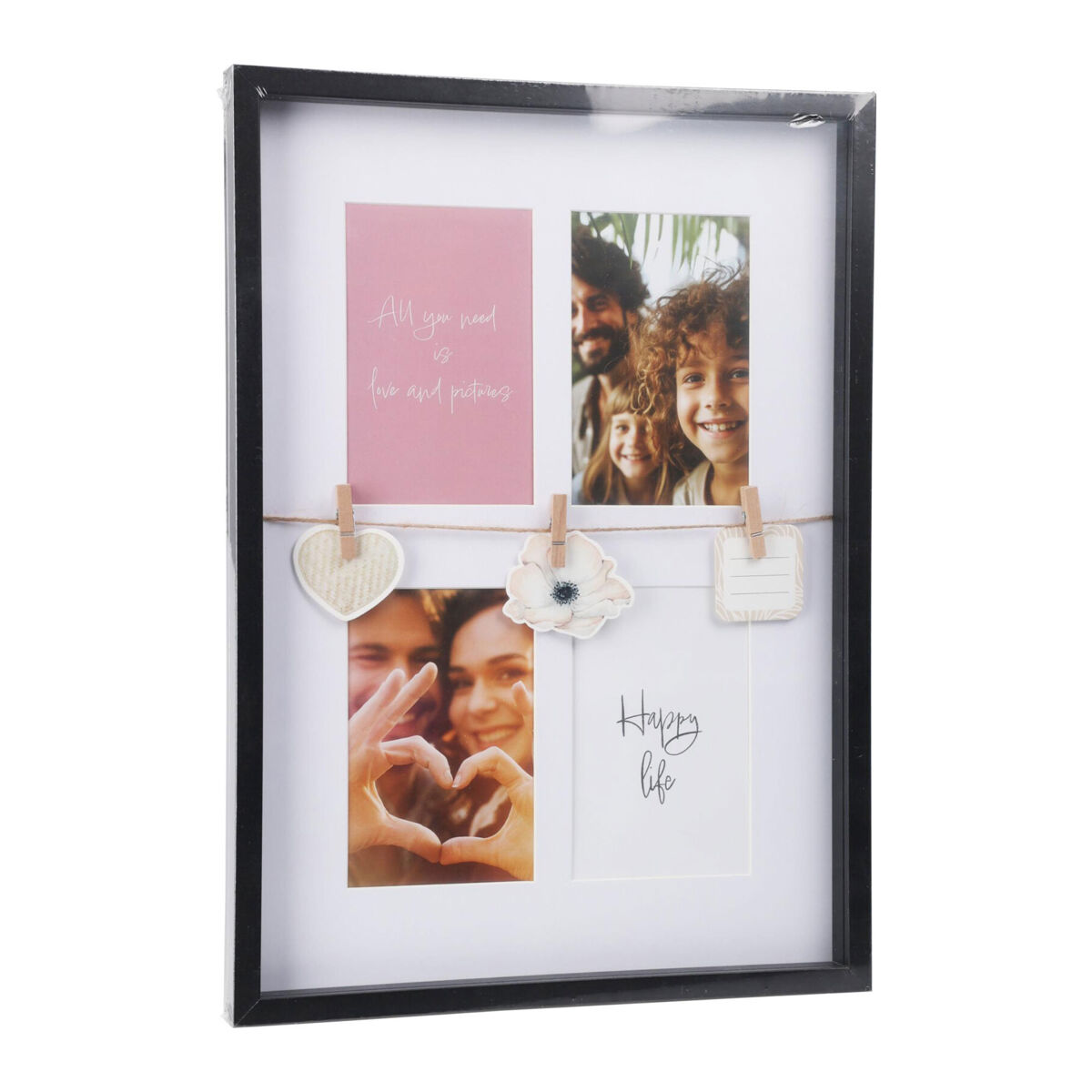 Well Home Marco de fotos para 4 fotos y 3 correas