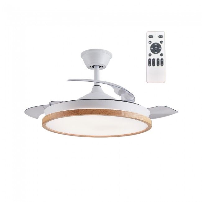 Ventilador de techo retráctil, luz LED 36W Silencioso Palmer CCT