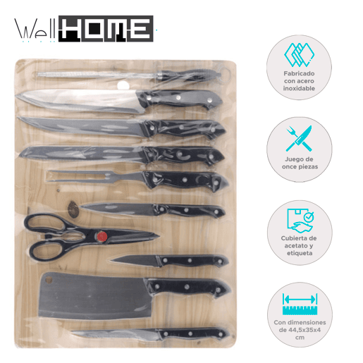 Conjunto de faca de 11 peças Well Home