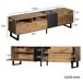 Mueble TV de mdf con 2 puertas y 2 cajones Mueble TV de mdf con 2 puertas y 2 cajones Negro/ Madera