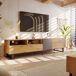 Mueble TV de mdf con 2 puertas y 2 cajones Mueble TV de mdf con 2 puertas y 2 cajones Negro/ Madera