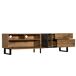 Mueble TV de mdf con 2 puertas y 2 cajones Mueble TV de mdf con 2 puertas y 2 cajones Negro/ Madera