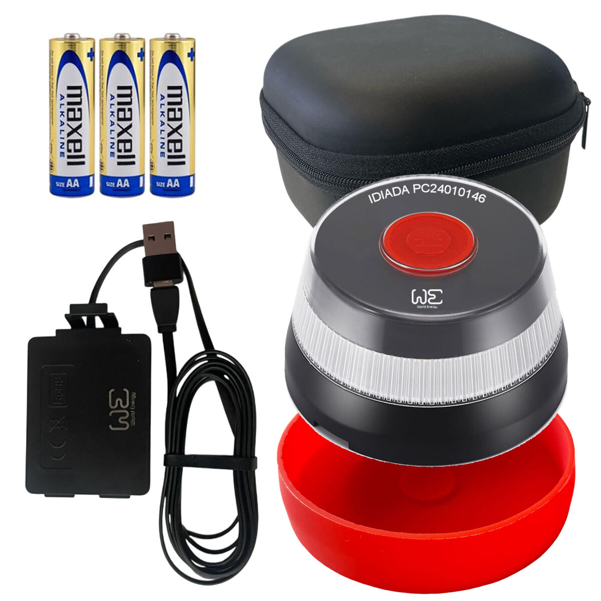 Kit de Baliza de Emergencia - Adaptador, Cable de alimentación y Funda