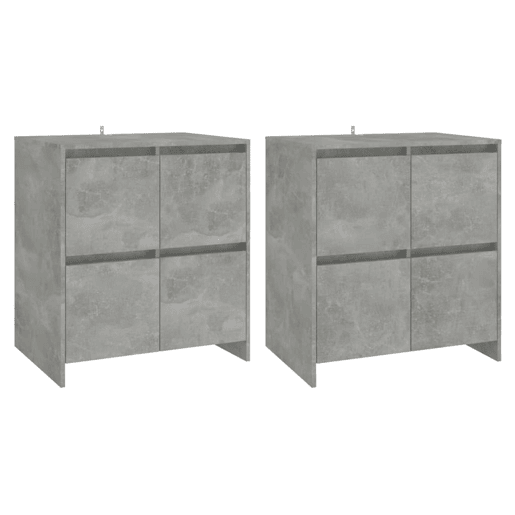vidaXL Aparadores 2 pcs 70x41x75 cm aglomerado cinzento cimento vidaXL Aparadores 2 pcs 70x41x75 cm aglomerado cinzento cimento