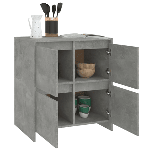 vidaXL Aparadores 2 pcs 70x41x75 cm aglomerado cinzento cimento vidaXL Aparadores 2 pcs 70x41x75 cm aglomerado cinzento cimento
