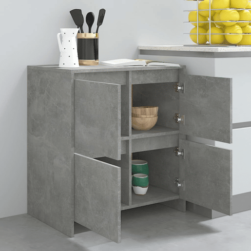vidaXL Aparadores 2 pcs 70x41x75 cm aglomerado cinzento cimento vidaXL Aparadores 2 pcs 70x41x75 cm aglomerado cinzento cimento