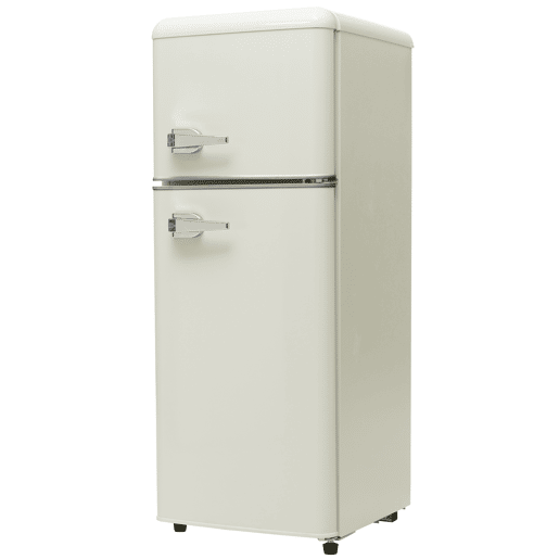 Frigorífico mini retro 105,5cm 92L de plástico com 2 portas e luz led,branco