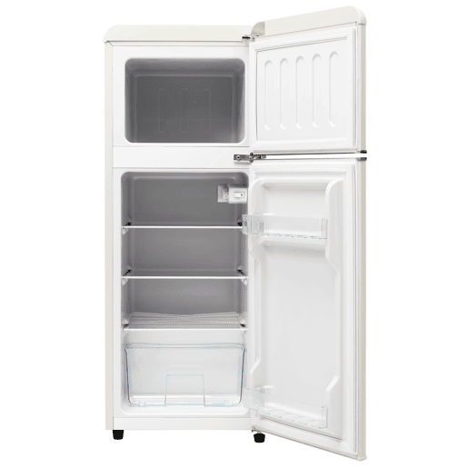 Frigorífico mini retro 105,5cm 92L de plástico com 2 portas e luz led,branco