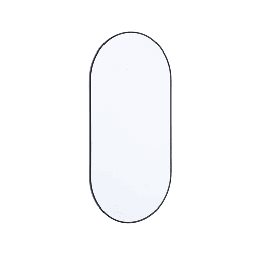 Espelho oval alumínio, 120cm, Ashley, Preto, 60x1.6x120 cm