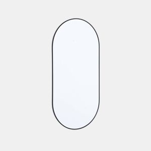 Espelho oval alumínio, 120cm, Ashley, Preto, 60x1.6x120 cm