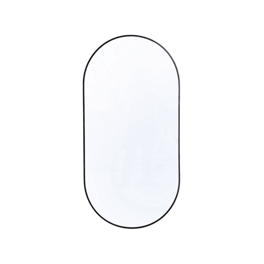 Espelho oval alumínio, 120cm, Ashley, Preto, 60x1.6x120 cm