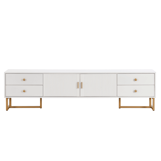 Móvel de TV 175cm de mdf com 2 portas e 4 gavetas,branco