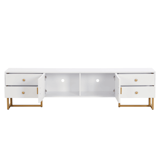 Móvel de TV 175cm de mdf com 2 portas e 4 gavetas,branco