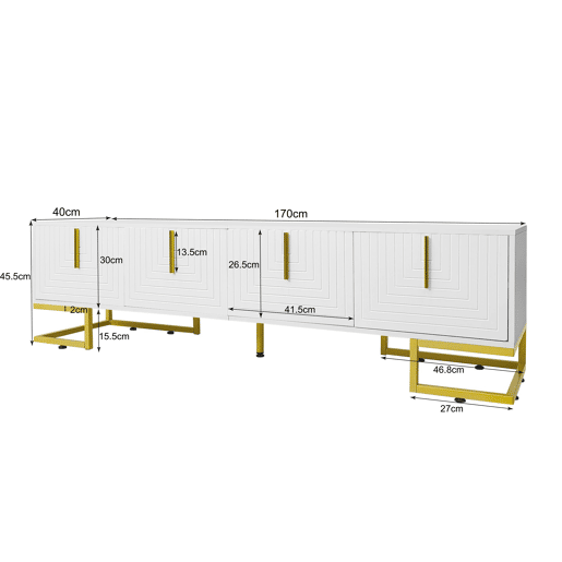 Móvel de TV 170cm de painel de partículas com 4 portas,branco