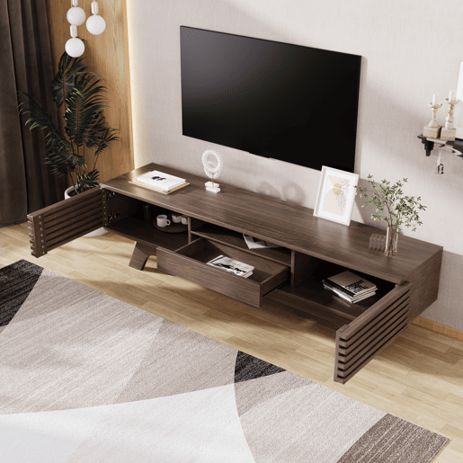 Móvel de TV 150cm de painel de partículas com 2 portas e 1 gaveta,natural