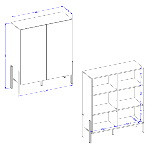Bérénice Cashmere Armário de 2 portas