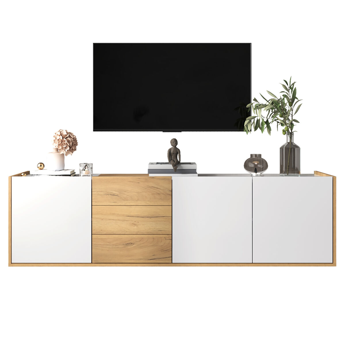 Mueble TV de mdf con 3 puertas y 3 cajónes