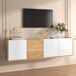 Mueble TV de mdf con 3 puertas y 3 cajones Mueble TV de mdf con 3 puertas y 3 cajones Blanco/ Madera