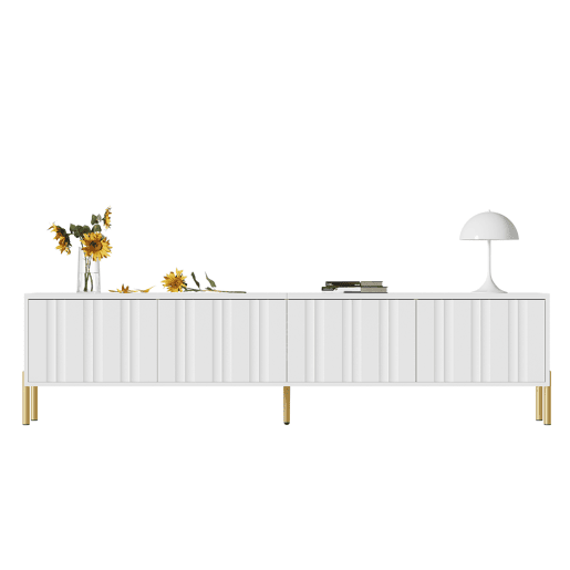 Móvel de TV 190cm de mdf e painel de partículas com 4 portas,branco