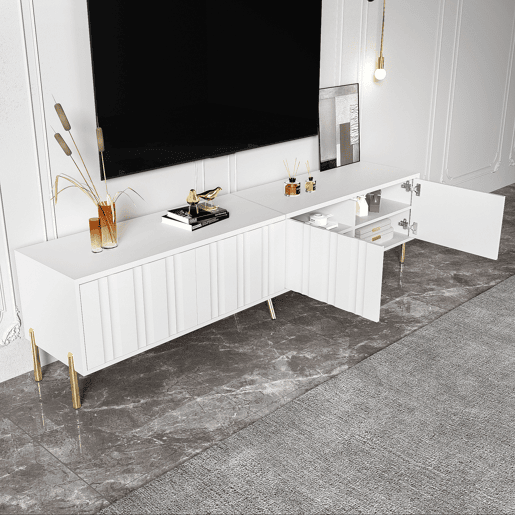 Móvel de TV 190cm de mdf e painel de partículas com 4 portas,branco