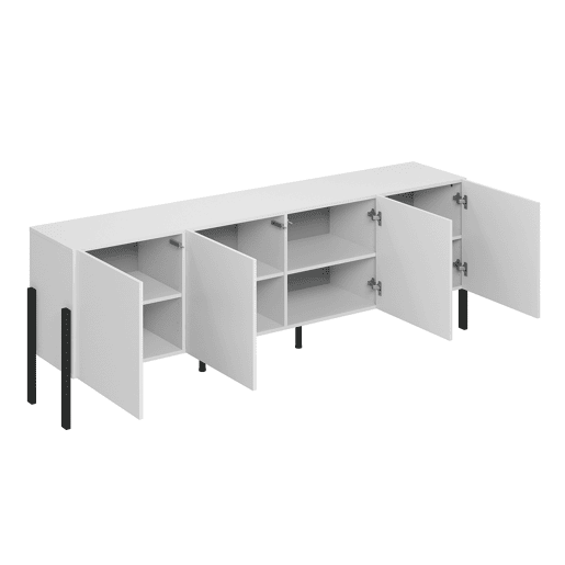 Bérénice Suporte de TV de 4 portas, 200 cm, branco