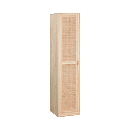 Armário para toucador em madeira e cana, 1 porta, 5 prateleiras, Camargue, Natural, 40x48x180 cm