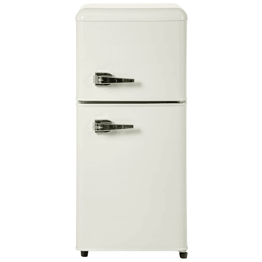 Frigorífico mini retro 88,8cm 60L de ferro e plástico com 2 portas e luz led,branco
