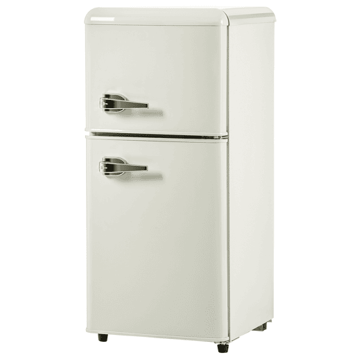 Frigorífico mini retro 88,8cm 60L de ferro e plástico com 2 portas e luz led,branco