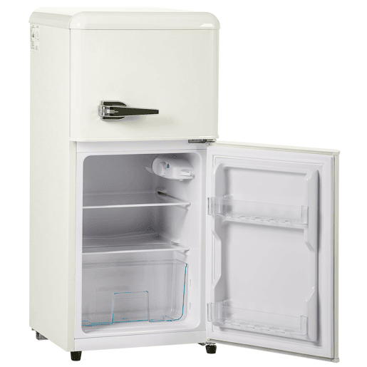 Frigorífico mini retro 88,8cm 60L de ferro e plástico com 2 portas e luz led,branco
