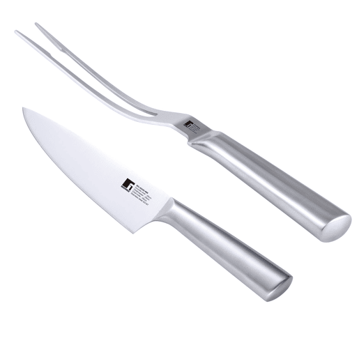 Conjunto de faca de chef para churrasco Bergner + garfo de carne
