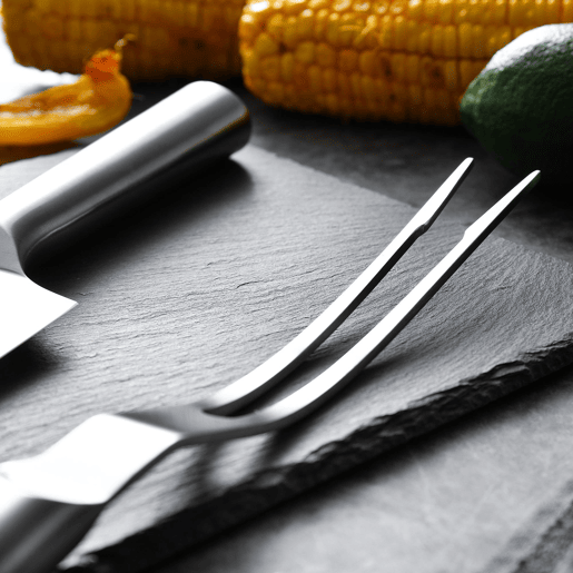 Conjunto de faca de chef para churrasco Bergner + garfo de carne