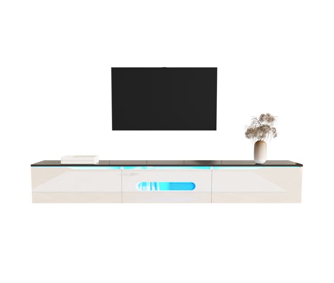 Mueble TV de mdf y panel de partículas con 3 puertas abatibles 180