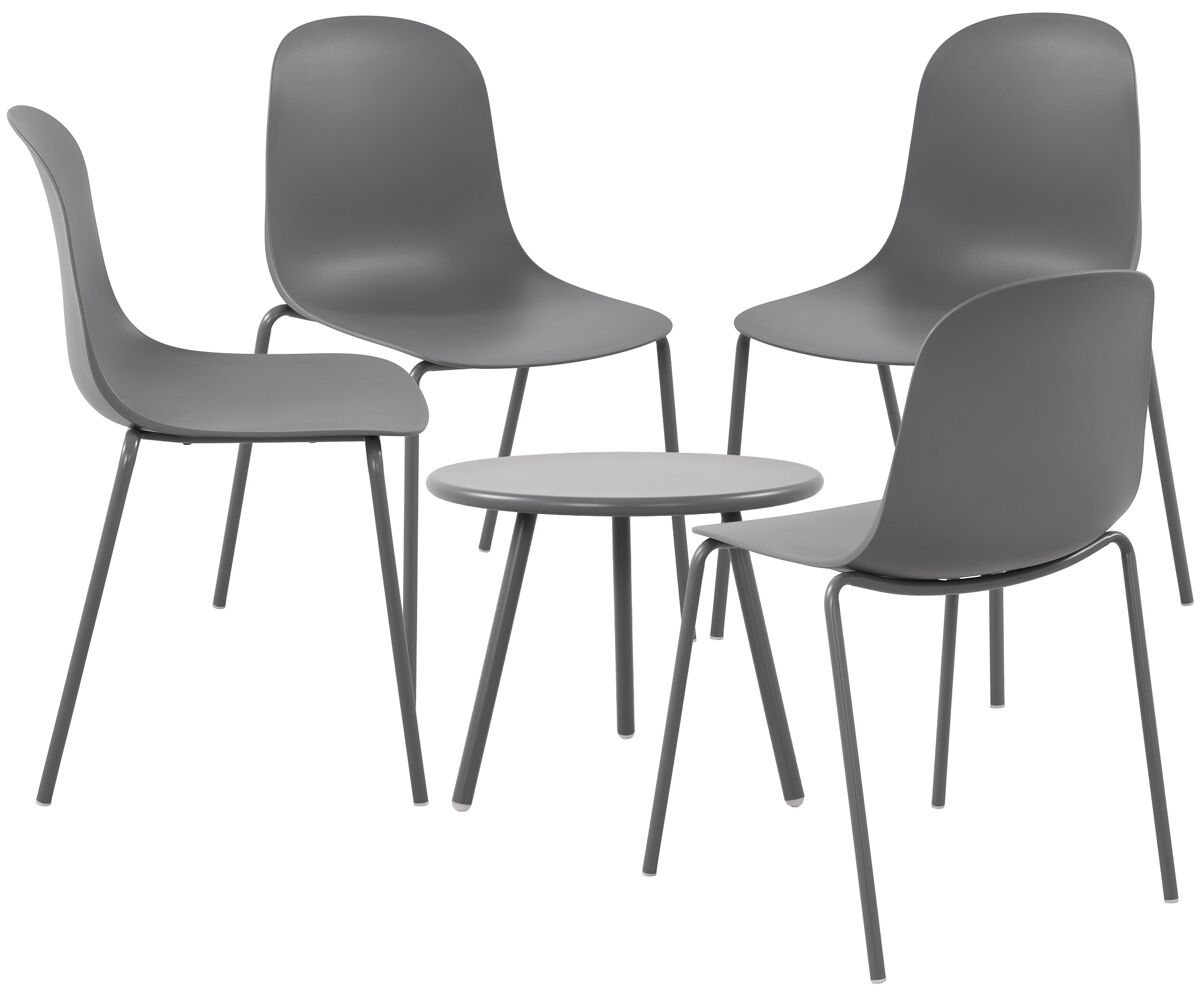 Suite de 4 plazas berdin plástico gris oscuro 156x156x85 cm