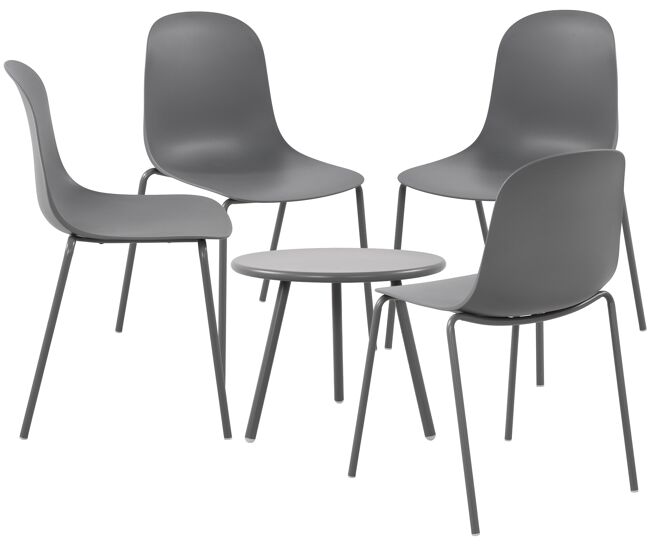 Suite de 4 plazas berdin plástico gris oscuro 156x156x85 cm