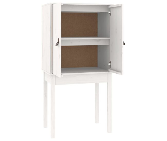 Vidaxl aparador alto madera maciza de pino blanco 60x40x120 cm