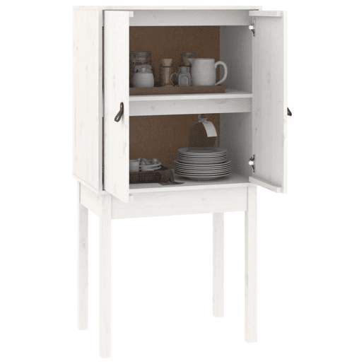 vidaXL Aparador alto 60x40x120 cm madeira de pinho maciça branco